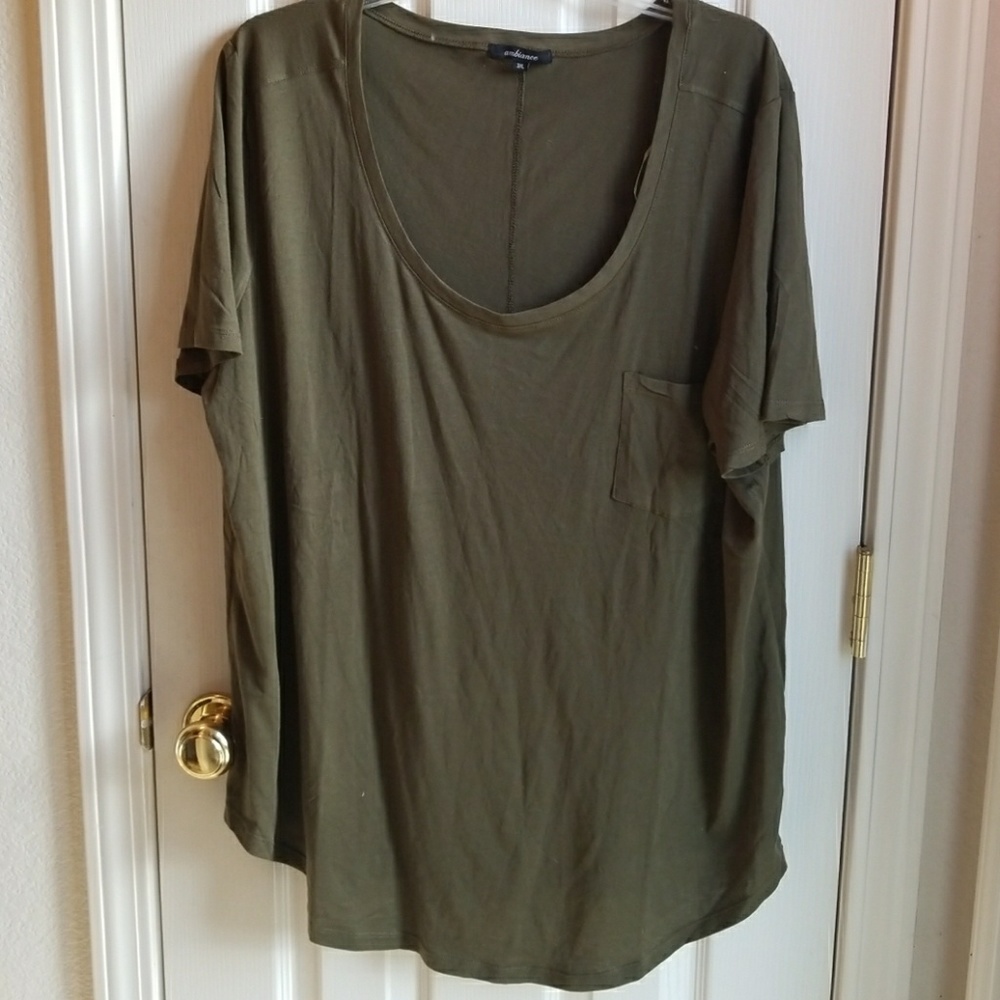 #NWT AMBIANCE OLIVE DRAB TEE SHIRT SZ 3X